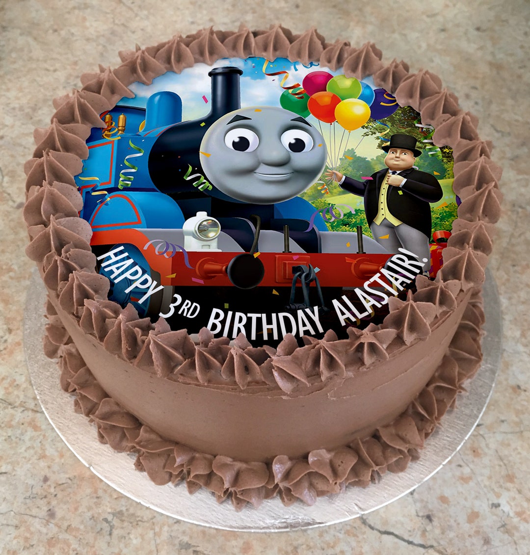 Thomas and Friends Personalised Printed Edible Icing Cake pic picture