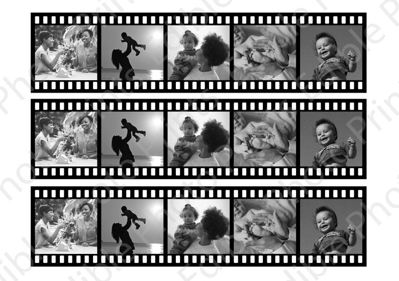 Edible Film Reel Icing Cake Wrap - Pre Cut. 3 strips per sheet (5 photos per strip). Perfect for Birthdays or Anniversaries etc. Bild 5