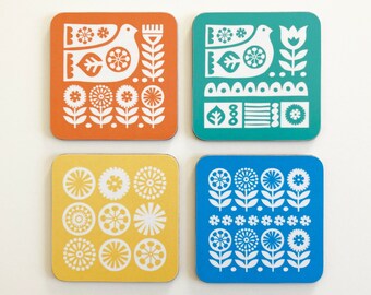 Set of 4 Mixed Birds Square Stone Coaster Set by Carson Home Accents Set of 4 Mixed Birds Square Stone Coaster Set by Carson Home Accents