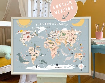 Print "Our wonderful world" world map English version