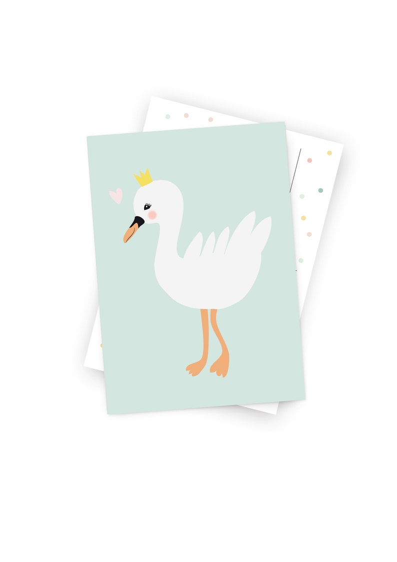 Postcard Little Swan Girl image 1