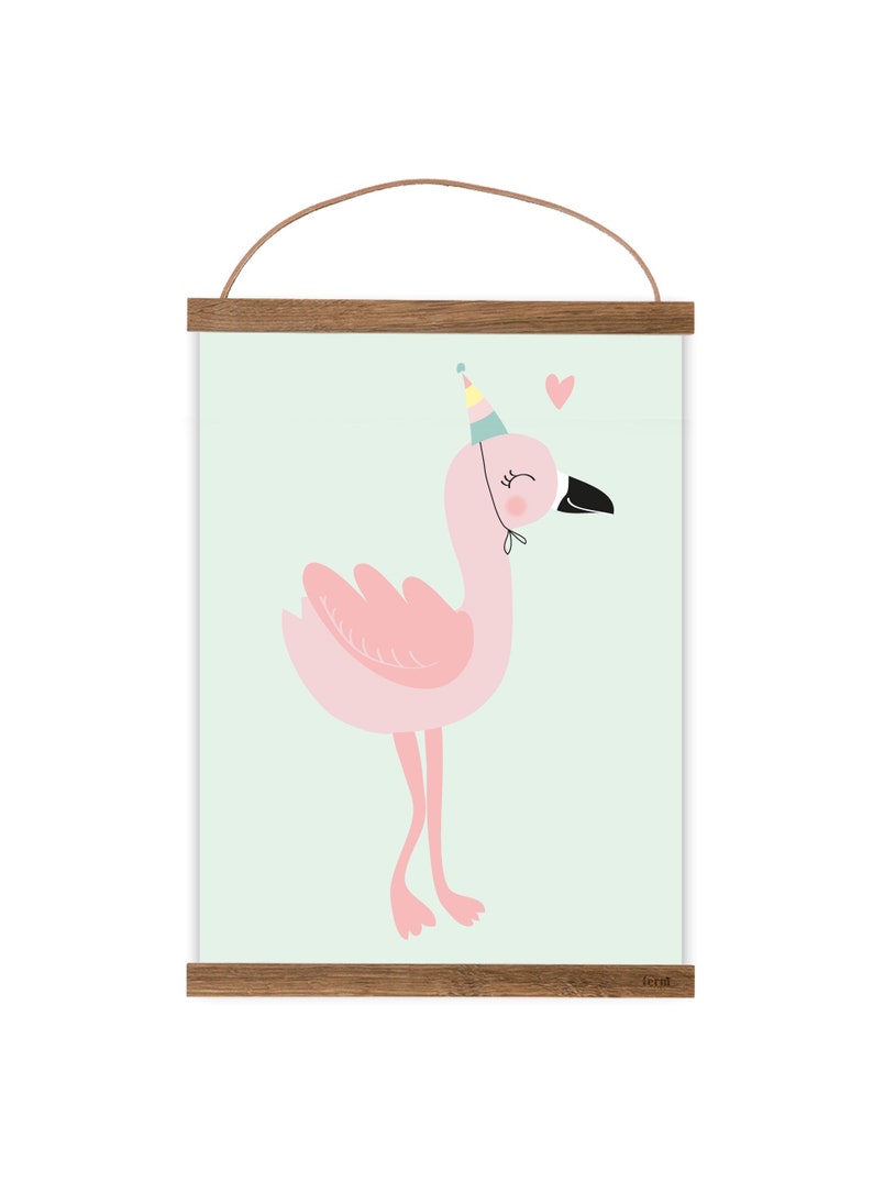 Kunstdruck /Poster Kind Frieda Flamingo Bild 1