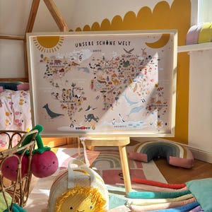 Kunstdruck / Bild "Weltkarte eine Welt"Kinderzimmer natur