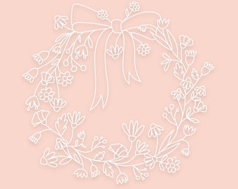 Mimirella Spring Wreath - Digital download as a coloring template