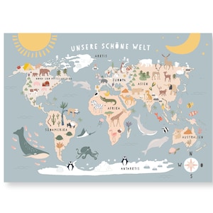 Print Our wonderful world world map image 2