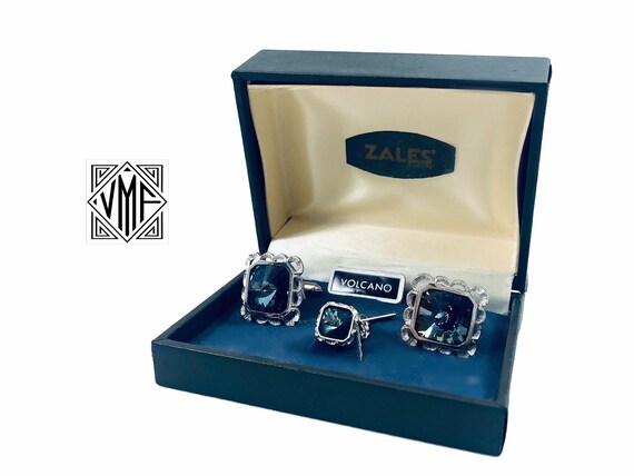 Vintage Cufflinks DANTE Cuff Links genuine Austrian Crystal Watermelon Design 1970/'s Shirt Accessory Formal Wear