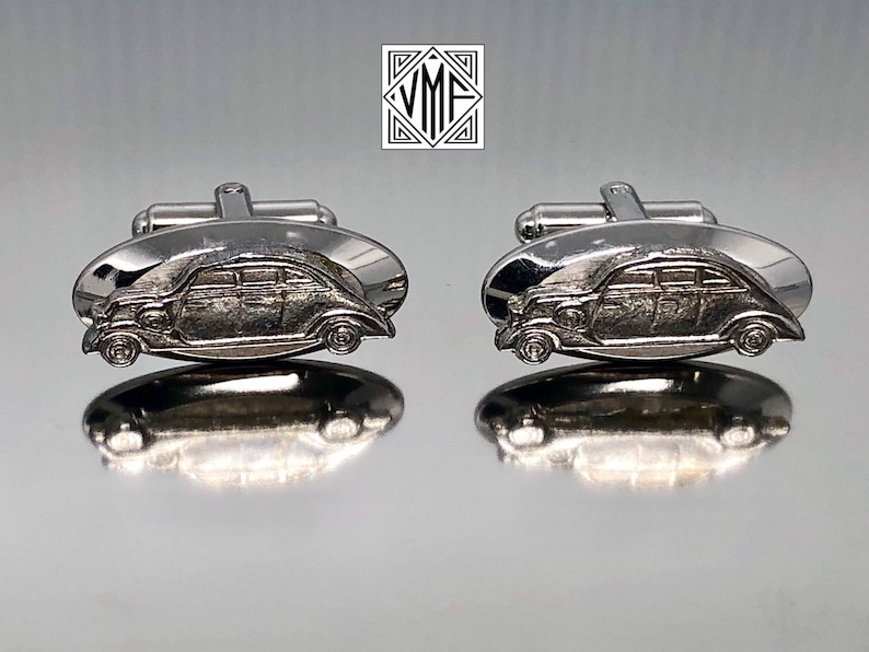 Vintage silver Hickok cuff links figural 1930s classic car automobile collectible cufflinks 1950s 1960s Mad Men mid century men/'s gift