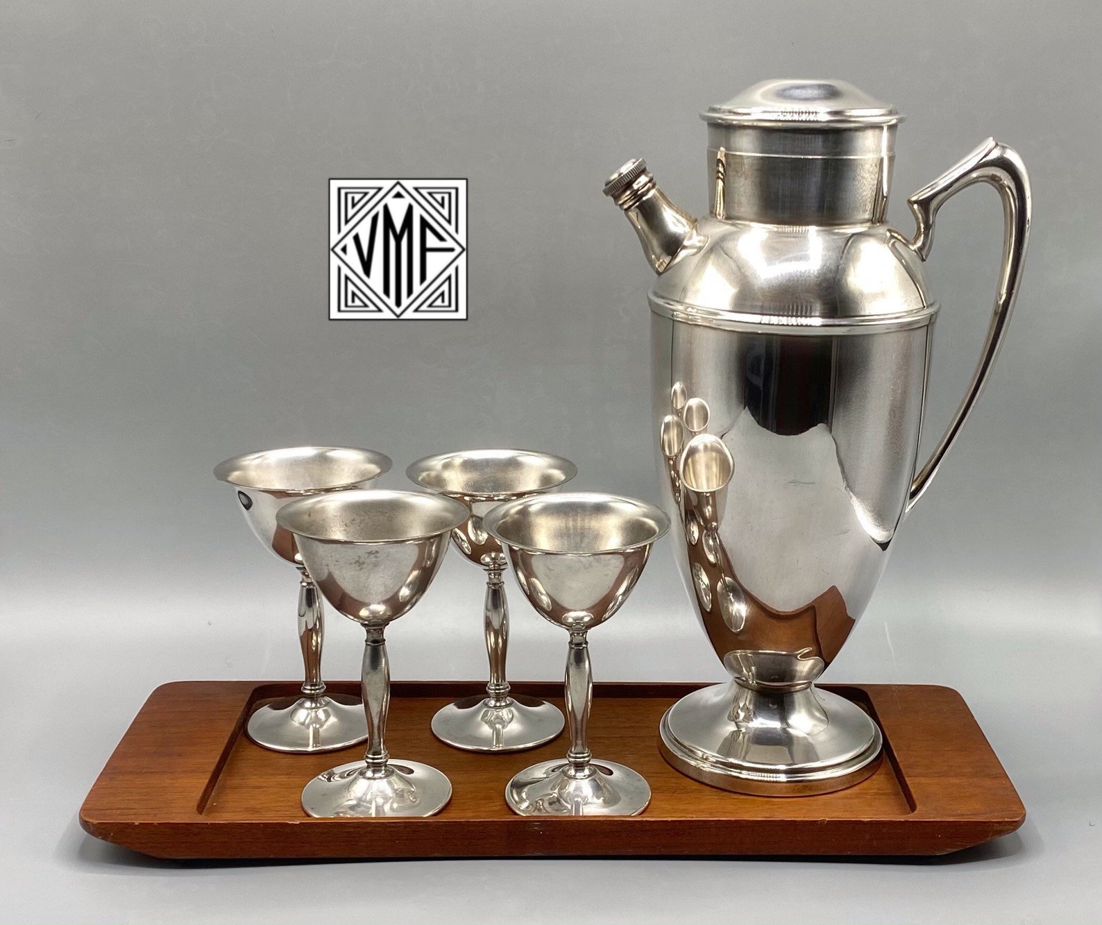 Vintage Art Deco martini cocktail set 1920s 1930s silver plate Etsy