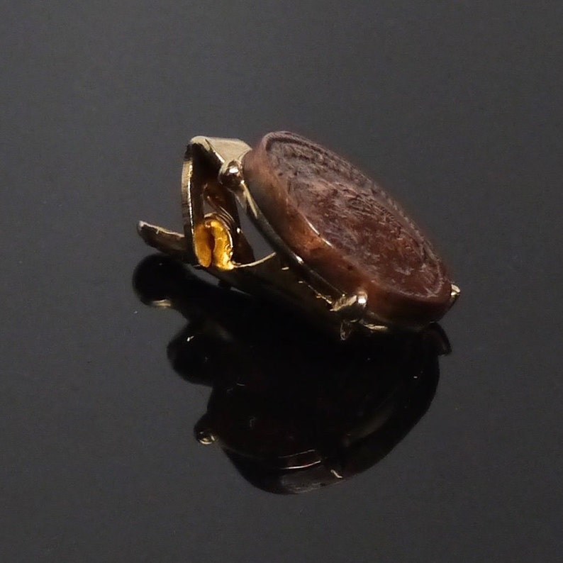 1950s Father/'s Day Gift Gold Plated Roman Revival Reproduction Copper Coin Tie Clip Vintage Mid-century Tie Clip in Excellent Condition
