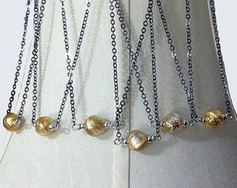12mm Gold/&Silver Splashes Vicenza Light Turquise Crystal Murano-Perle
