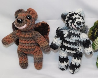 ¡Peluche de hada de ganchillo! ¡Peluche portátil hecho a mano! ¡Osos alados!