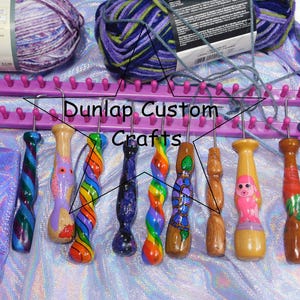 All Natural Wooden Handmade Ergonomic handle with Knitting loom hook!