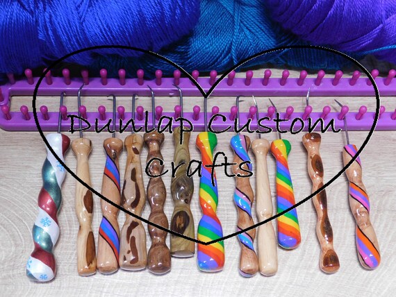 Ergonomic Knitting loom hook/handle in Natural Wood!