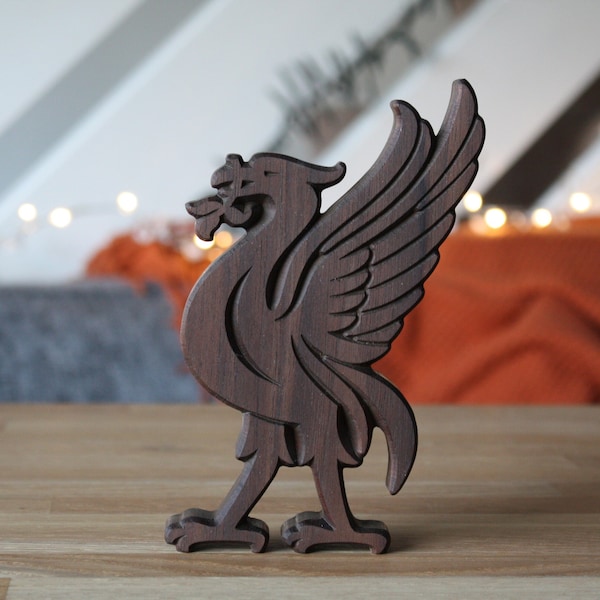 Liverpool Liver bird carved in solid walnut - Liverpool 2023 YNWA