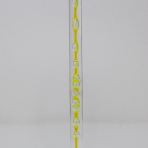 Yellow tube & bubble encased acrylic rod, 10mm diameter