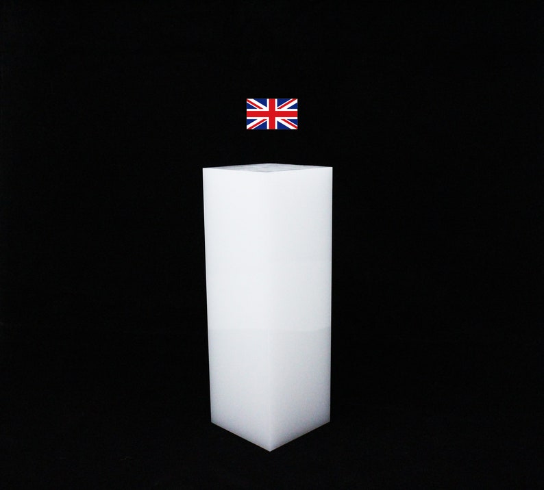 Opaque white E025 acrylic block 50mm thickness 50x50x150mm