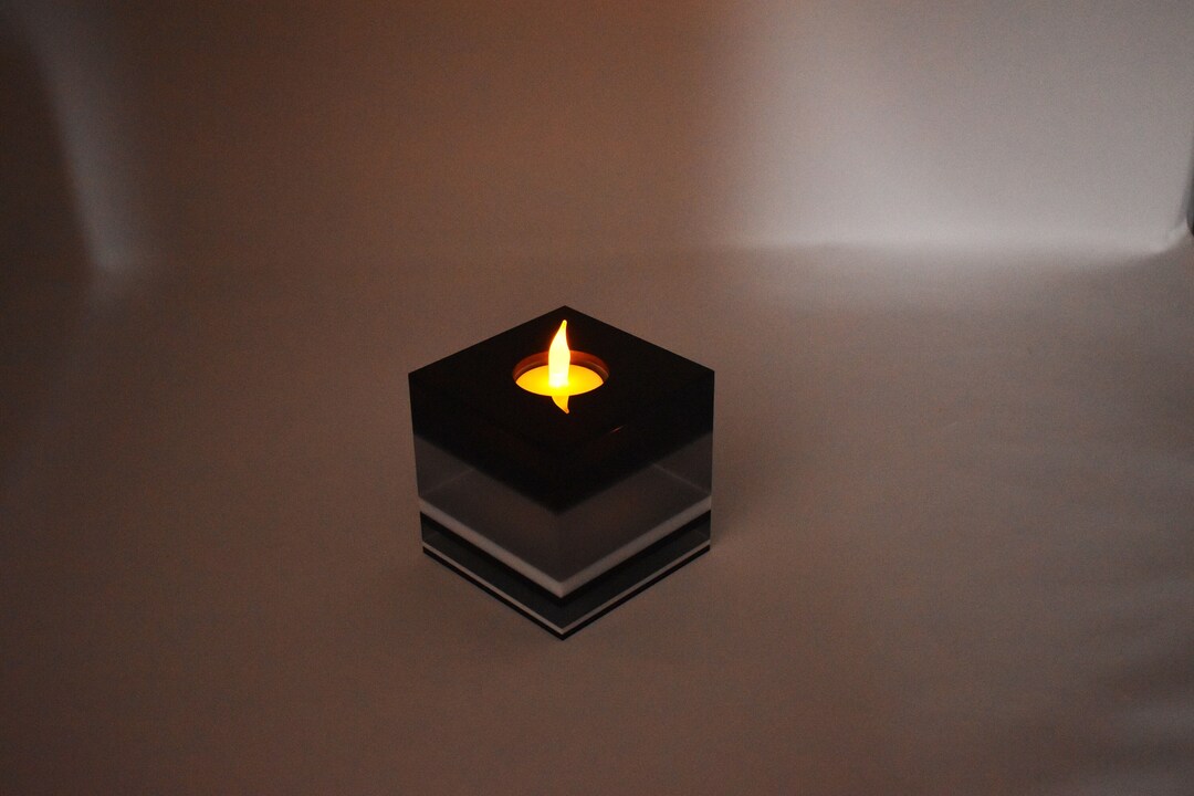 Square Acrylic LED Candle Stand zebra 90x90x90mm Etsy