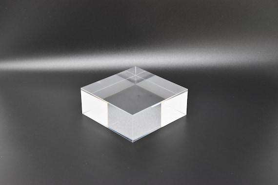 100x100mm Clear Cast Acrylic Block, 50mm, 40mm, 30mm, 20mm, 15mm Thickness,  Hand Polished 