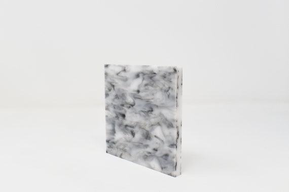 10mm d'épaisseur W157 Plaque acrylique en marbre blanc et gris Kemuri -   France