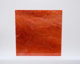 3mm AH-041 Burning red shimmery marble & gold LG glitter