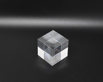 50x50mm Clear cast acrylic block, 50mm, 40mm, 30mm, 20mm, 15mm thickness, Hand polished.
