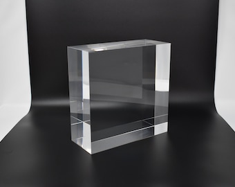 80 mm thickness Clear cast acrylic block, hand polished