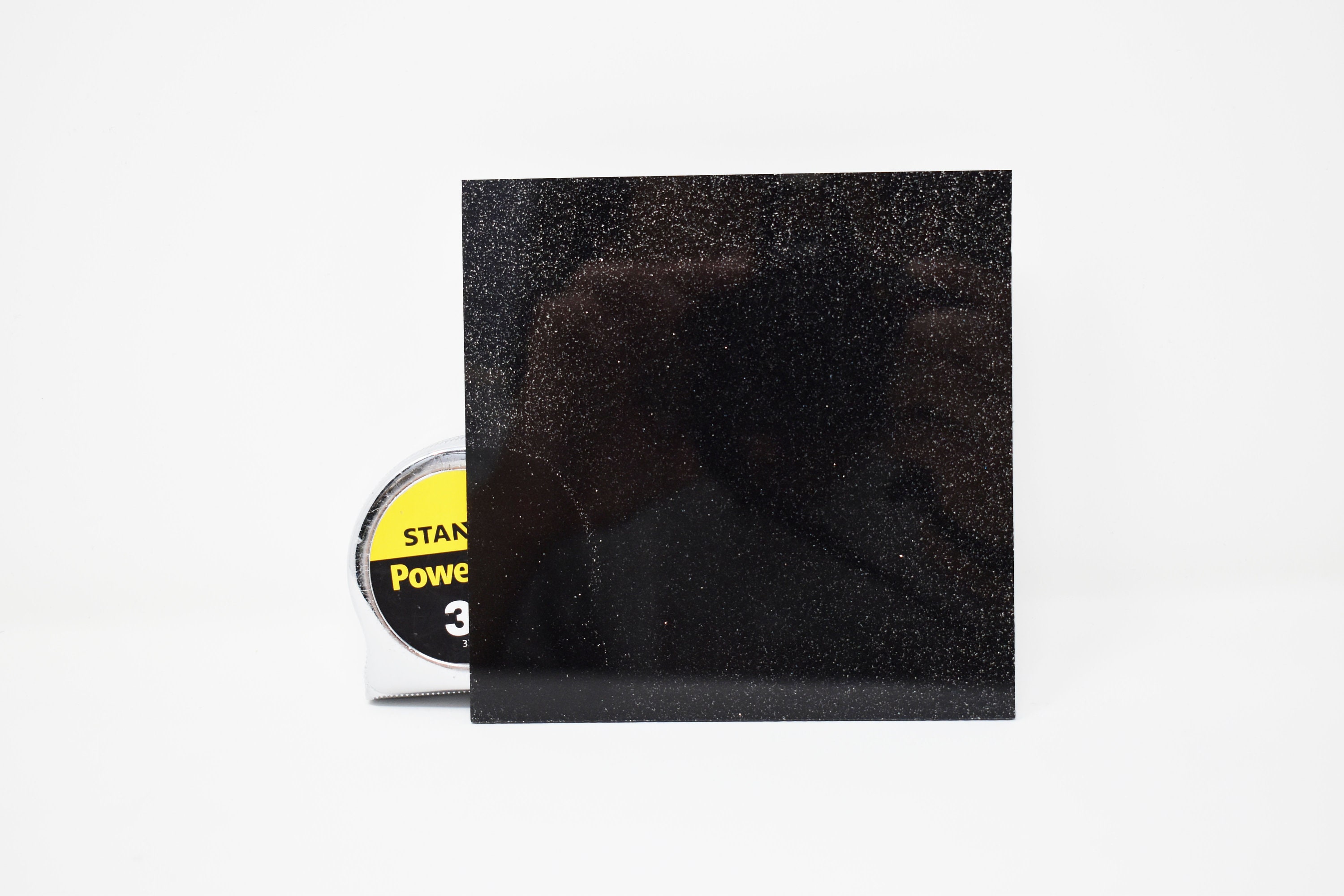 3mm B009 Midnight Black Fine Glitter Acrylic Sheet, Laser Cuttable