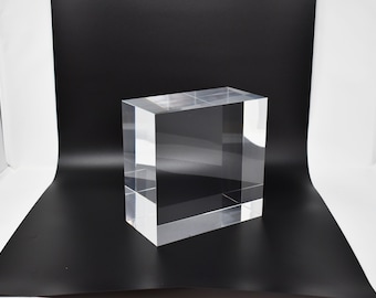 100mm thickness Clear cast acrylic block, hand polished