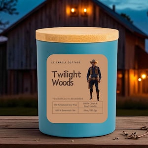 Twilight Woods Soy Candle: Sandalwood, Patchouli & Crackling Wood Wick