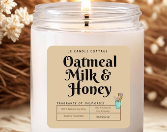 Eco-Friendly Oatmeal Milk Honey Soy Candle | Handmade Vegan Gift for Home Decor