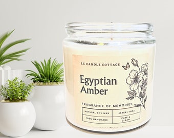 Egyptian Amber- Soy Candle- Natural Candles- Vegan- Scented Candles- Gift Ideas- Exotic Scent- Housewarming Gifts- Year Long Candles