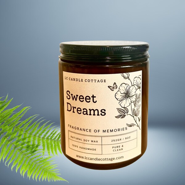 Sweet Dreams-  Soy Candle,  Relaxing Aromatherapy, Natural Candles, Clean Candles, Gifts, Gift for Mom, Gifts for Dad, Holiday Gifts