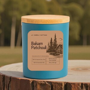 Balsam Patchouli Soy Candle – Crackling Wood Wick, Essential Oils, Clean Burn image 5