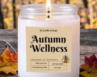 Scented Soy Candle | Fall Wellness Aromatherapy | Essential Oil Candle
