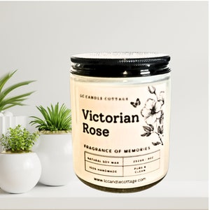 Victorian Rose- Soy Candle- Essential Oil Candle- Vegan- Gifts for Romance- Gifts for Women- Gifts for Mom- Housewarming Gift