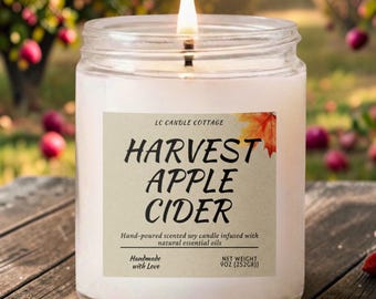 Apple Cider Soy Candle | Autumn Fall Scented Vegan Clean Eco-Friendly Gift