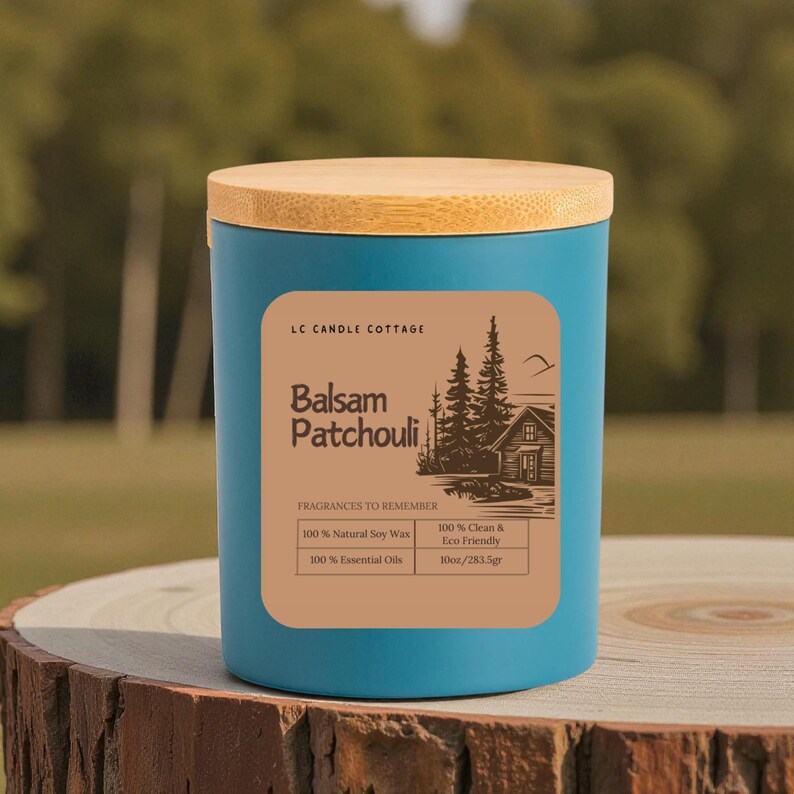 Balsam Patchouli Soy Candle – Crackling Wood Wick, Essential Oils, Clean Burn image 5