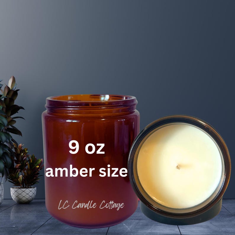 Sandalwood Amber Scented Candle Soy Candle Essential Oil Candle Clean