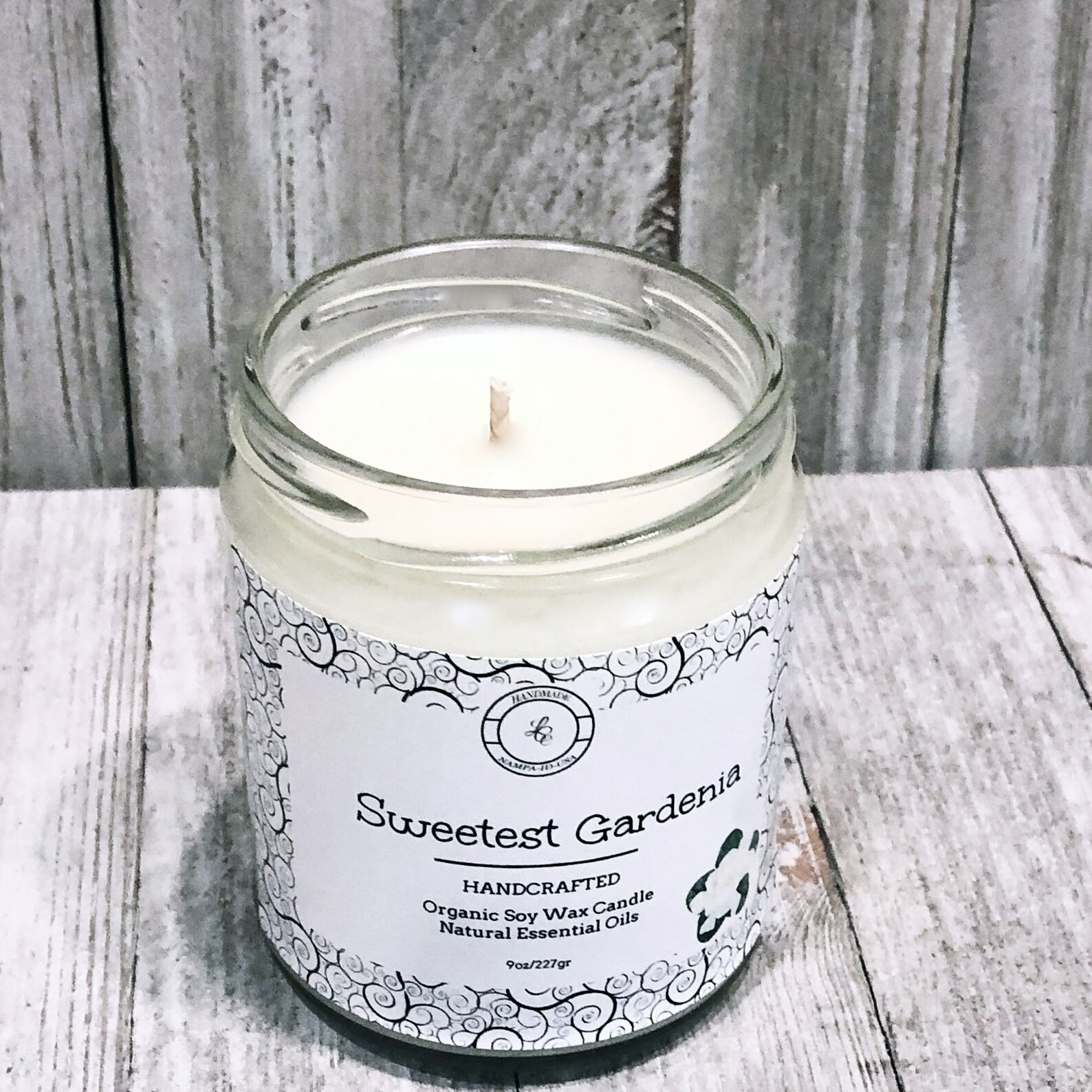 Organic Sweet Gardenia Soy Candle Pure Extract Candle Etsy