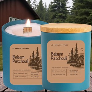 Balsam Patchouli Soy Candle – Crackling Wood Wick, Essential Oils, Clean Burn image 6