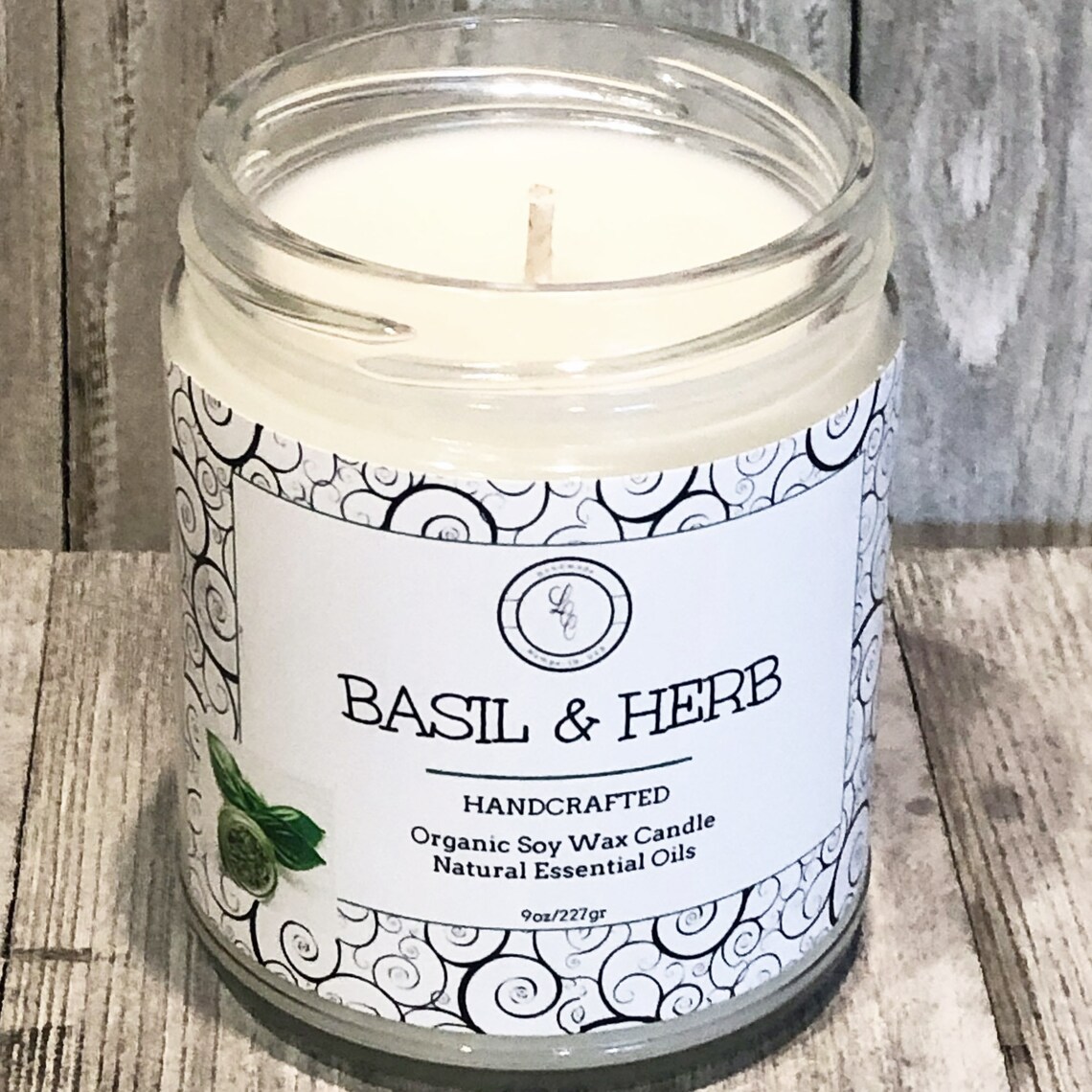 Basil & Herb Natural Soy Candlekitchen Candle Vegan Living Etsy