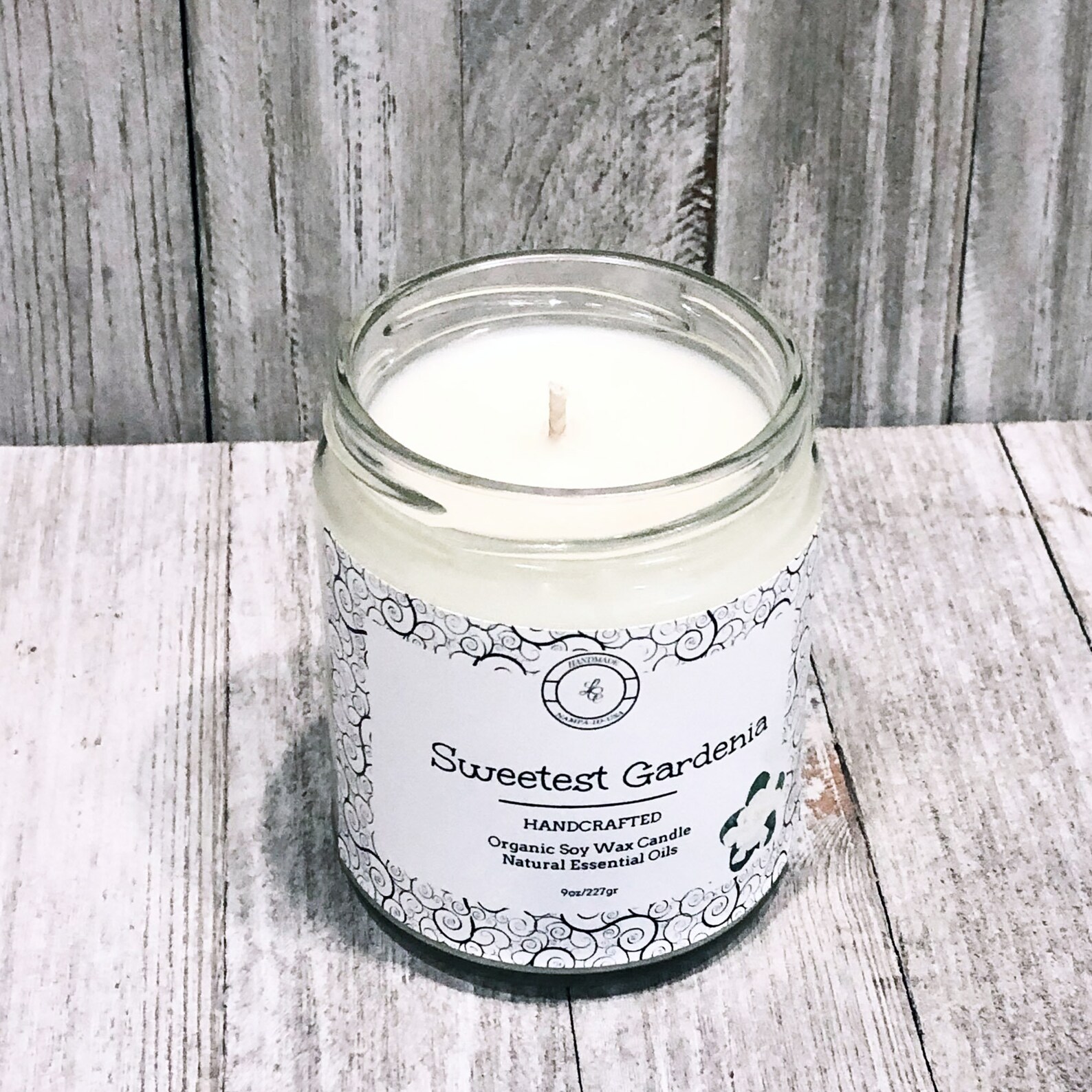 Organic Sweet Gardenia Soy Candle Pure Extract Candle Etsy