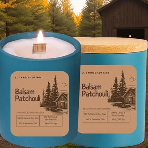 Balsam Patchouli Soy Candle – Crackling Wood Wick, Essential Oils, Clean Burn image 8