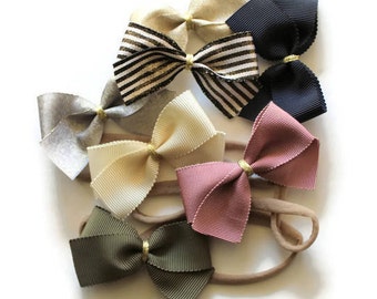 Newborn Headband, Baby Headbands, Simple Baby Bow, Baby Girl Shower Gift, Hair Bow Clips, Ribbon Hair Bows, Dainty baby Headband