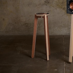 Midcentury Wood Tripod Speaker Stand Pair (walnut)