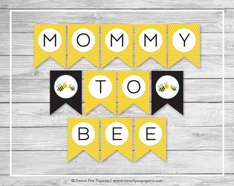 Bumble Bee Baby Shower Banner Printable Baby Shower Banner Bumble Bee Baby Shower Baby Shower Banner Bee Baby Banner Sp138