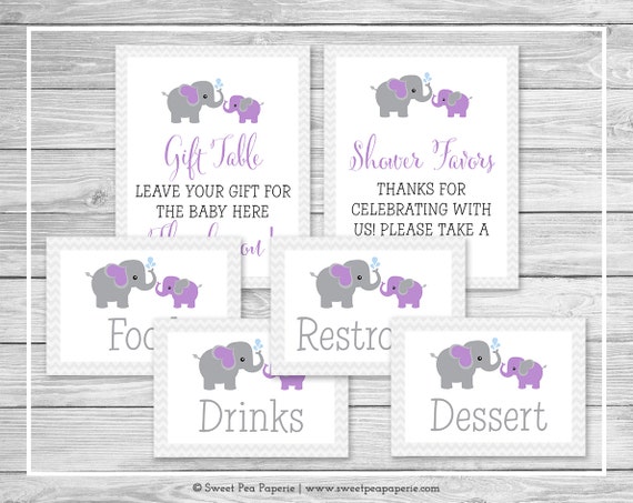 elephant baby shower table signs printable baby shower table signs