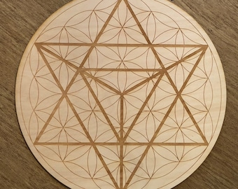 Merkaba Flower of Life Crystal Grid - Merkaba Crystal Grid - Altar Decoration