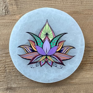 Selenite Lotus Disc