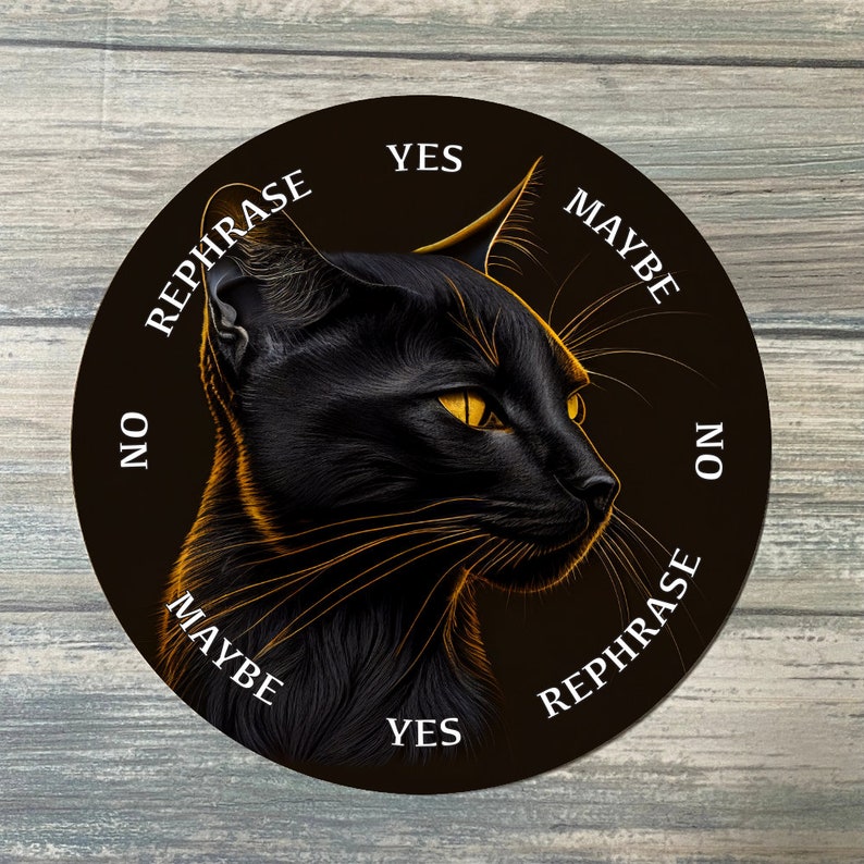 Black Cat Pendulum Board Black Cat Divination Board Full Etsy
